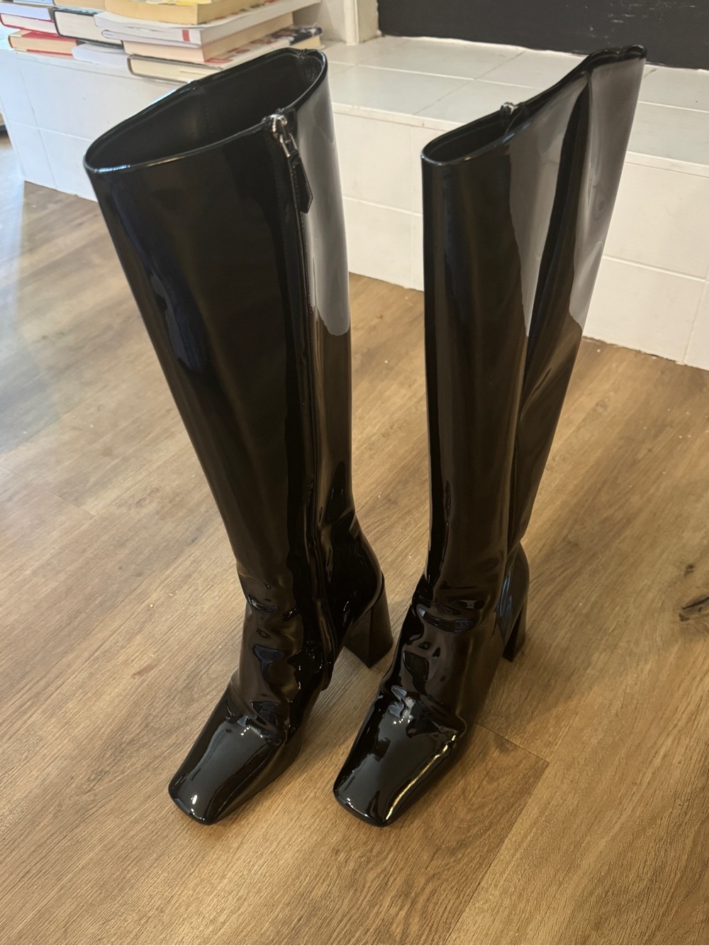 Prada Patent Leather Knee-High Boots
